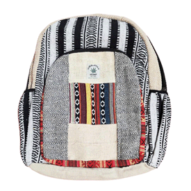 Hemp Patchwork Backpack Handwoven Tribal Print